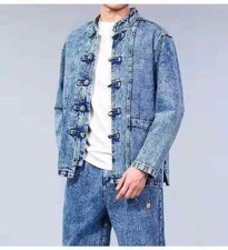 Men Cowboy Sets Male Spring Autumn Long Sleeve Tang suit Denim Jacket Jeans