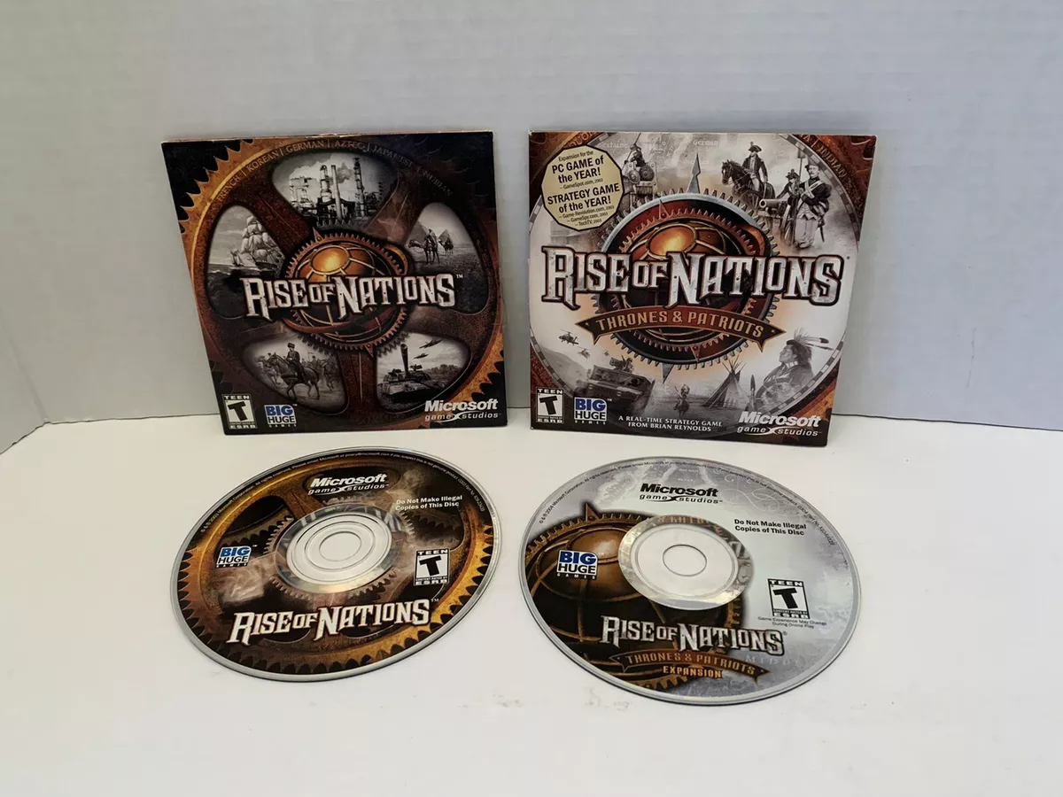 LOT OF 2: Rise of Nations & Rise of Nations Thrones & Patriots PC Games  W/Key