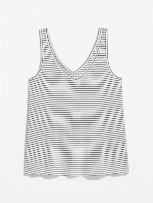 Old Navy Women's Luxe V-Neck Sleeveless Striped Tank Top Size XS Tall 2X 3X  4X