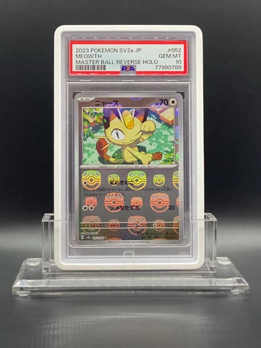 PSA 10 2023 SV2a Pokemon 151 Japanese 052/165 C Meowth Master Ball Reverse Holo
