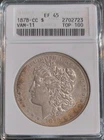 ✰ 1878-CC VAM-11 Top 100 Carson City MORGAN DOLLAR $1 Coin xf45 ANACS MINI SLAB✰