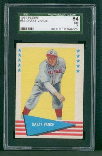 1961 Fleer Graded Baseball Card - #81 Dazzy Vance SGC 7 NM