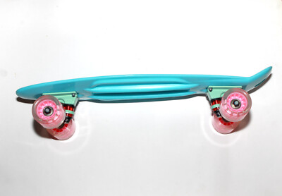 22" Skateboard Mini Cruiser Penny Style Board Plastic Deck. Blue/Red