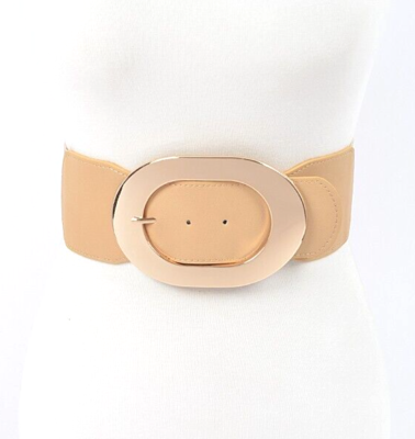 BNWT Plus Size Oval Buckle Wide Elastic Fashion Belt | eBay display picture 1