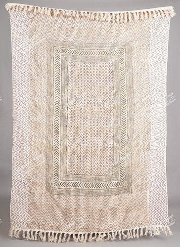 Hand Loomed Cloth Soft Cotton Blanket, Sofa Cover, Boho Ethnic Beach Towel - Picture 2 of 8