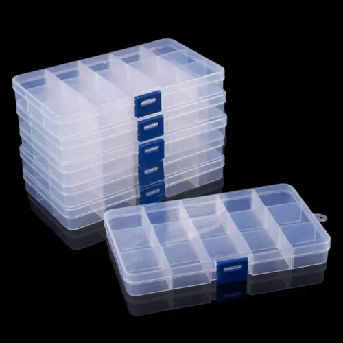 6 Pack Clear Jewelry Box Plastic Bead Storage Craft Container Earrings Organizer - Picture 6 of 8