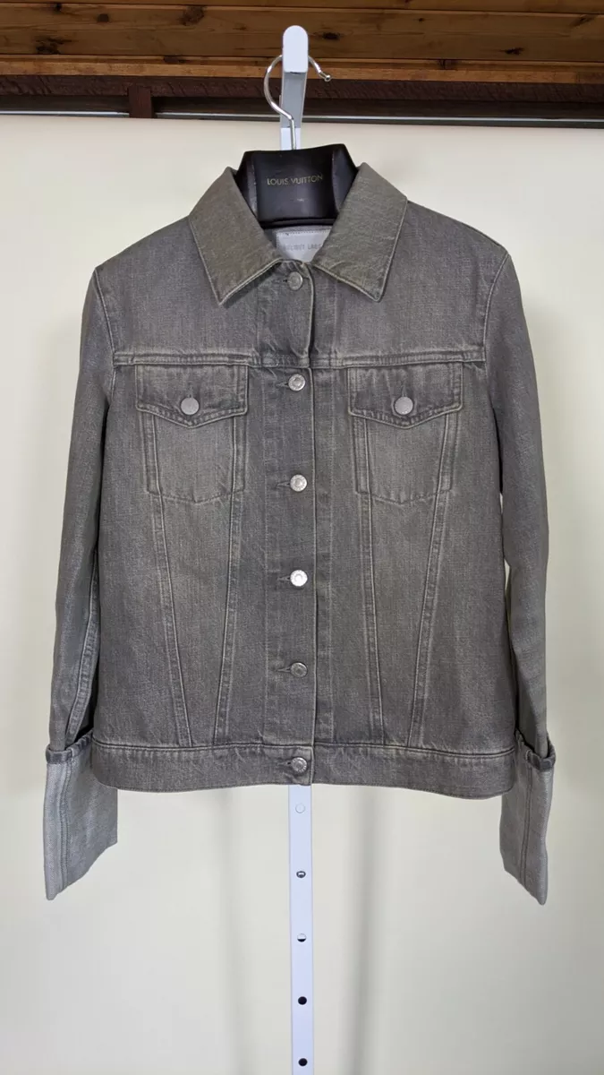 Helmut Lang Archive Vintage Heavy Denim Gray Roll Cuff Jacket 40