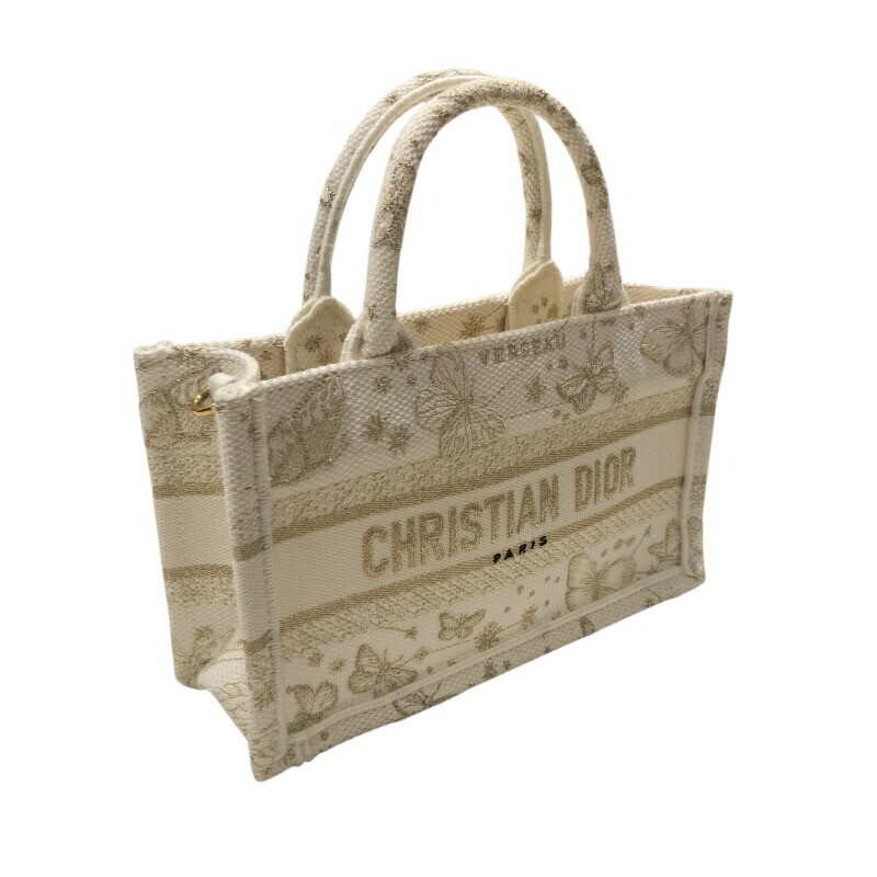 【入手困難☆/日本未入荷☆】Dior Book Tote スモール Christian Dior Book Tote Mini 50-MA-1203 White Canvas