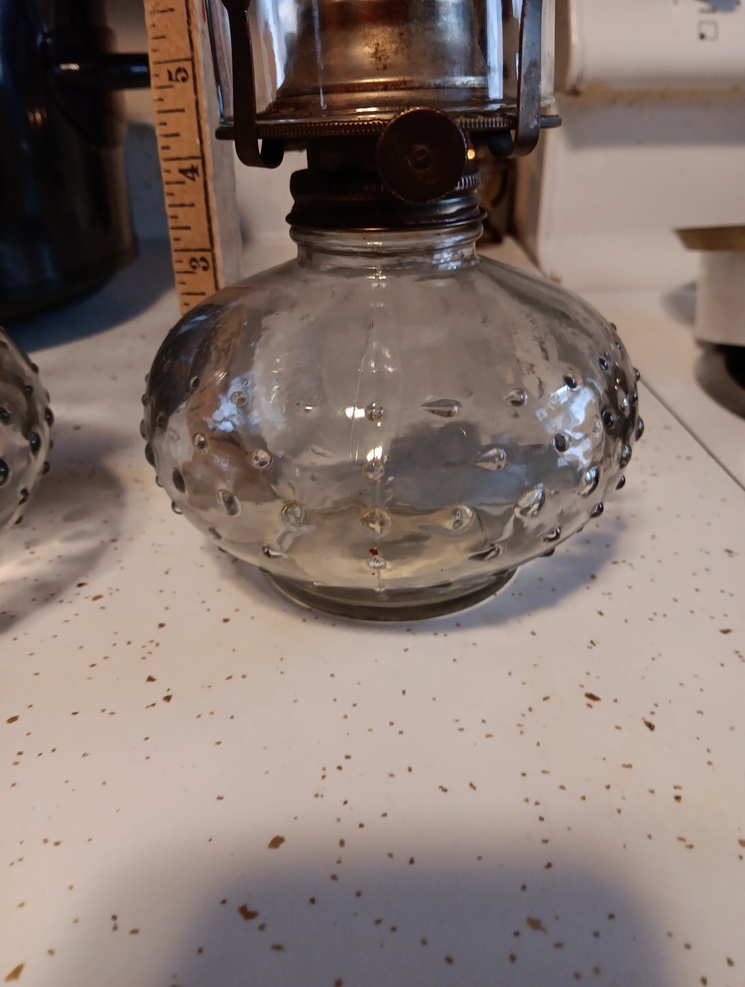 Vintage PAIR Lamplight Farms Oil Lamp Hobnail Clear Glass 13.5" NICE eBay