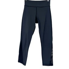 Michi Vyper Crop Leggings Black Mesh Panels Mid Rise Moisture Wicking Size S