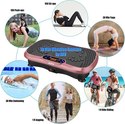 LED Display Vibration Plate with Resistance Bands & Ergonomic Design - 280 lbs - Picture 4 of 9
