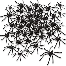 24 X Fake Spiders Halloween Scary Spooky Decoration Joke Prank Horror Trick Toy 