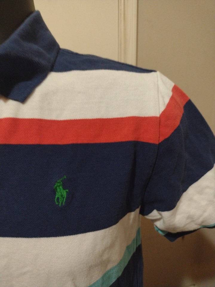 Polo Ralph Lauren Striped Cotton Shirt Multi Color Youth Size Large L