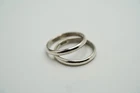 Vintage Two Sterling Silver Ring Band Stack Size 6.5 JB42