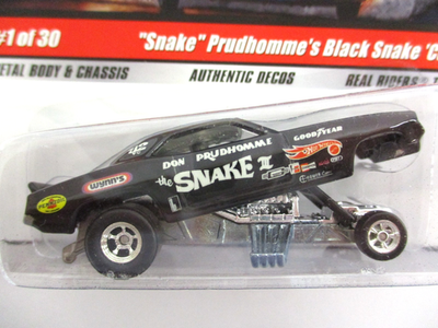 HOT WHEELS - DRAG STRIP DEMONS PRUDHOMME BLACK SNAKE II PLYMOUTH