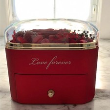 NEW Preserved Rose Box With Necklace NIB