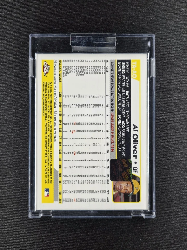 Al Oliver 2004 Topps Chrome Retired On-Card AUTO PIRATES - Image 2 of 2