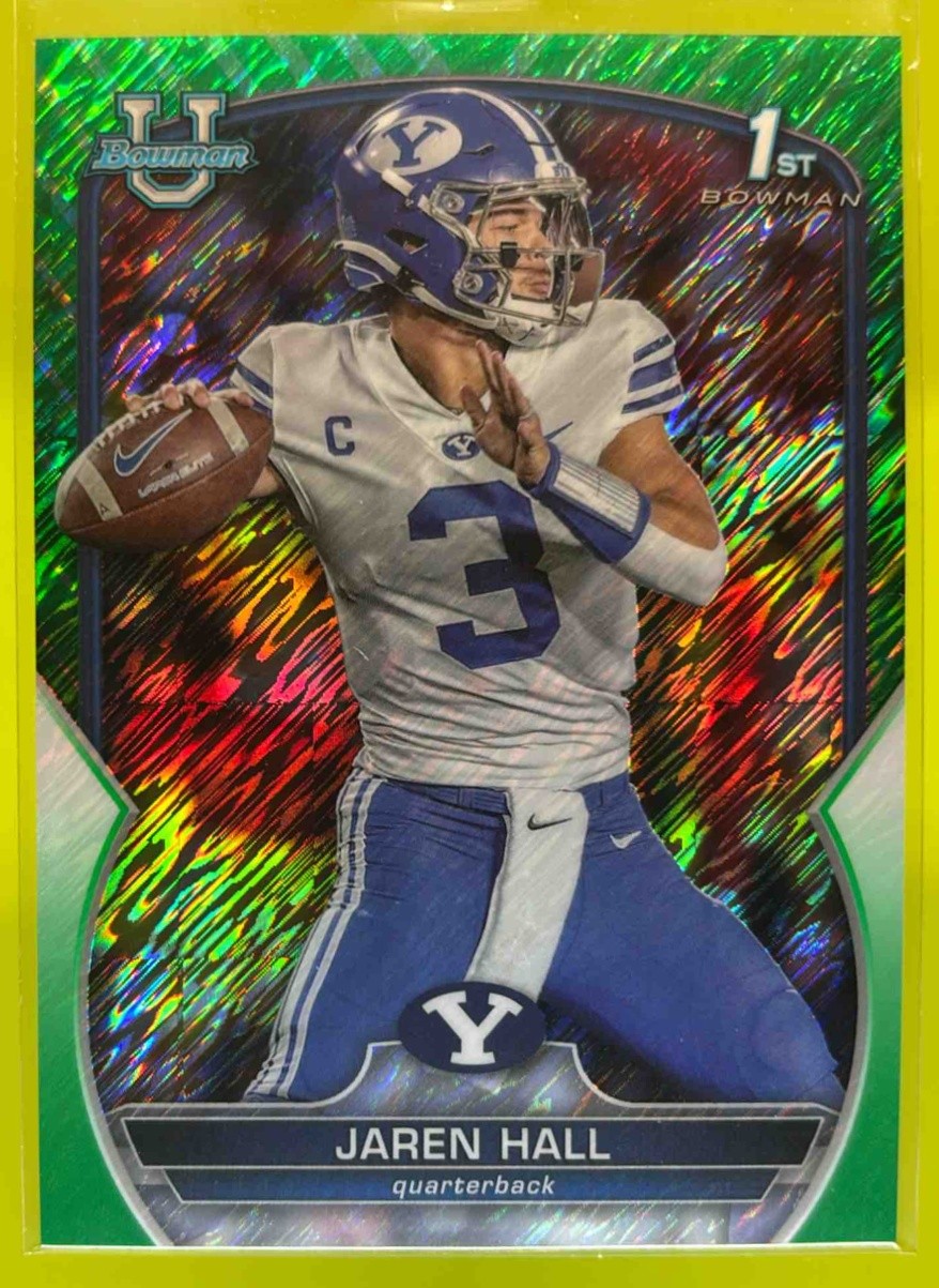 2022 Bowman University Chrome Jaren Hall Green Shimmer Refractor /99 #85