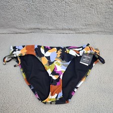 Bar III Women's Olive Floral Flirt Side-Tie Hipster Bikini Bottoms Size Large
