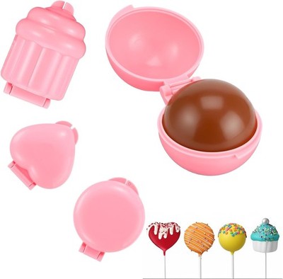 4Pcs Cake Pop Mold Shapes Press Set 4 Shapes 3D Printed Sphere Heart round Cupca