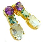 Citrine Earrings Pear Shape 15.5ct 925 Sterling Silver 14K Gold Dipped Yellow