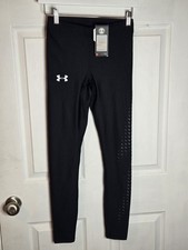 New Men's Black Under Armour Heat Gear Compression Pants 1301780-001 Size Small