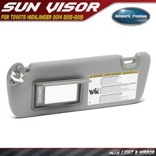 Gray Left Driver Sun Visor with Mirror & Light for Toyota Highlander 2014-2019