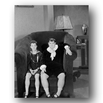Laurel & Hardy, Oliver Hardy, Stan Laurel Photo 8x10 Brats 1930 Comedy Film Se-1