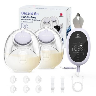 Breast Pump D6, Ultra-Lightweight Hands Free Wearable Breast Pump with Upgrad...