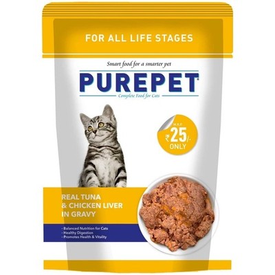 Purepet Wet Cat Food For All Life Stages, Real Tuna and Chicken Liver in Gravy 2