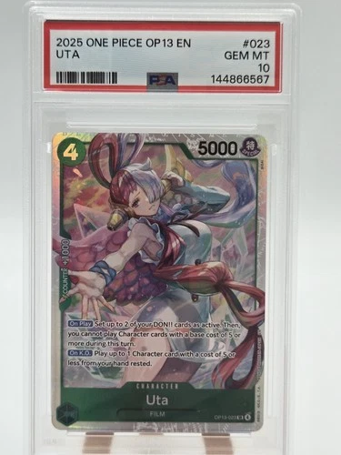 2025 One Piece English OP13-023 Uta Foil PSA 10 Sexy Card