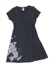 THE NORTH FACE Womens Wrap Dress UK 12 Medium Navy Blue Floral Cotton BZ07