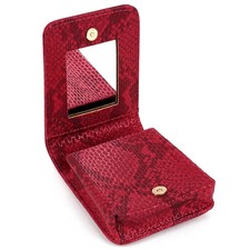 Biiange Red Lipstick Holder, Case with Mirror, Mini Portable