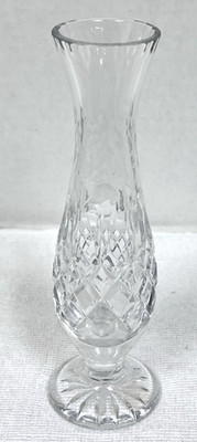 Vintage Rogaska Crystal Gallia Etched Criss Cross Floral Bud Vase 7 3/4'' Tall