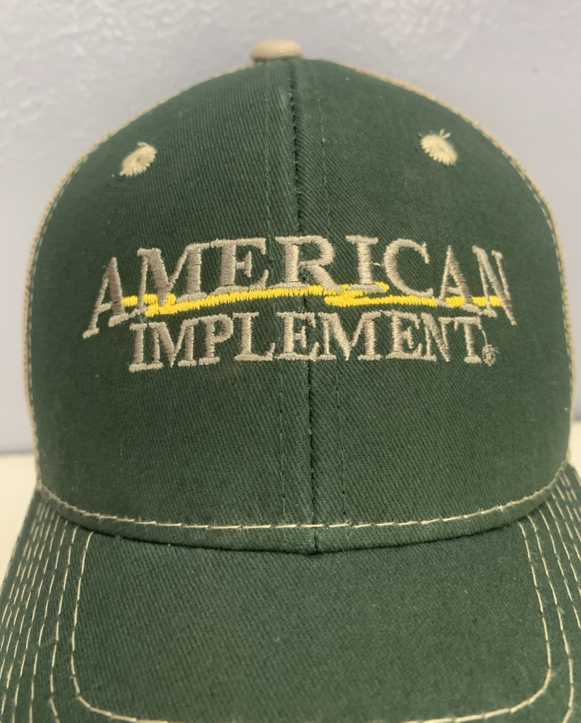 American Implement Strap-back Trucker Hat Green/B… - image 2