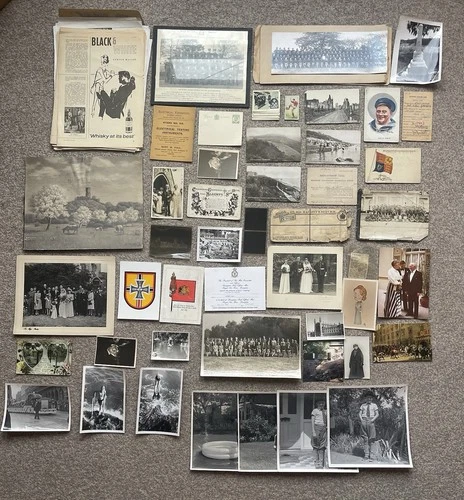 WW1 WW2 Post War British Army Military & Civilian Lot Ephemera Documents Photos