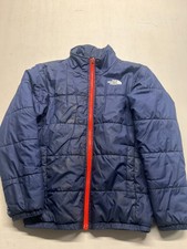 The North Face Puffer Jacket Blue Full Zip Quilted Kids Boys Sz Medium 10-12