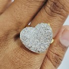 HSN Yellow Goldtone Round Clear Cubic Zirconia Heart Style Ring Size- 6.75 — photo 2