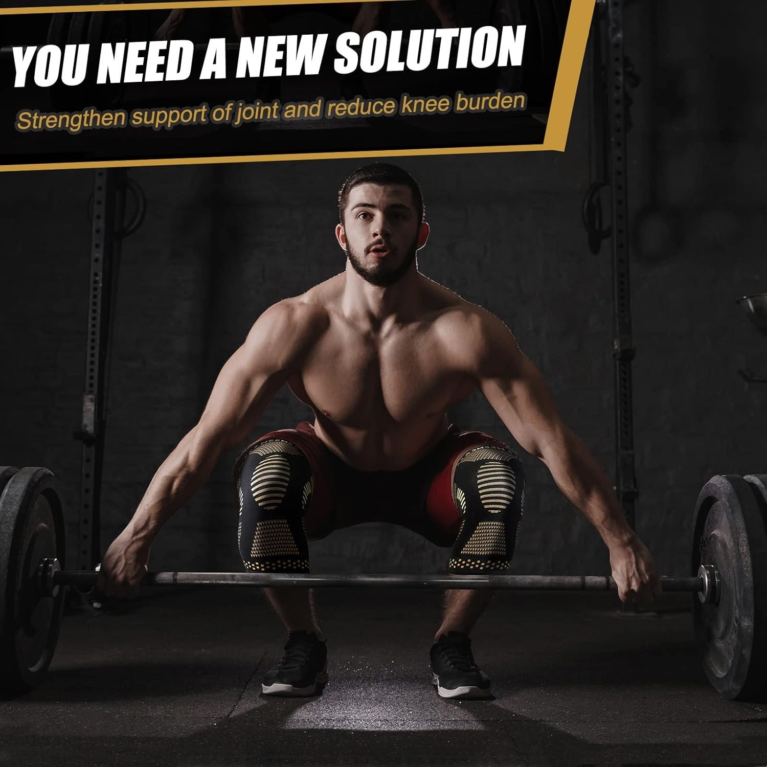 Copper Knee Brace Set - Pain Relief Sleeves with Infused Fiber - 2 Pack