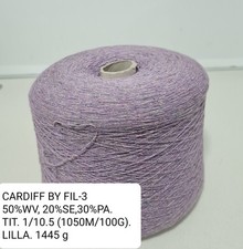 Filato yarn stock lot rocche CARDIFF BY FIL-3 TWEED LANA/SETA  720 g.