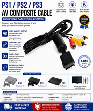 6FT AV Cable RCA Audio Video Cord for Sony PS1 PS2 PS3 Slim Composite Lead