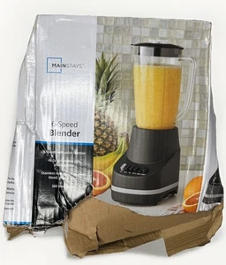 6 Speed Blender Mainstays with 48 ounce Jar,1.5L jar, Black, US Stock
