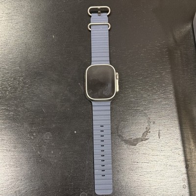 Apple Watch Ultra 2 49mm Titanium Case with Ocean Band - Blue, One Size (GPS...