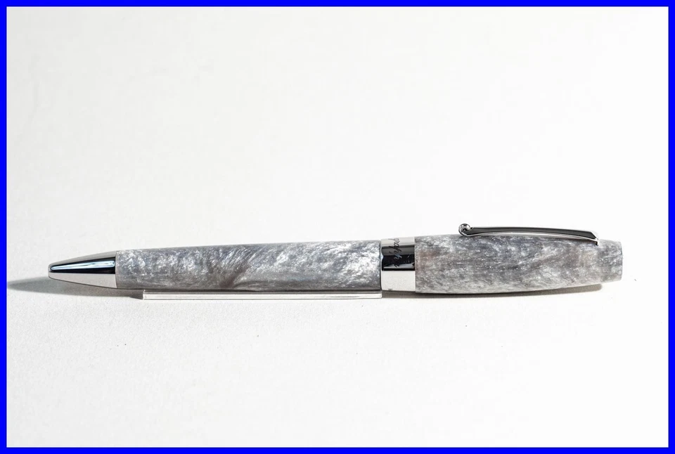 MONTEGRAPPA Kugelschreiber in GRAU marmoriert & Silber NOS mit OVP - Bild 3 von 4