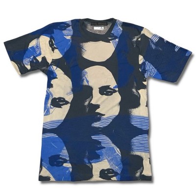 Evil Genius T-Shirt Men's Medium (fits small) Blue Black All Over AOP Abstract