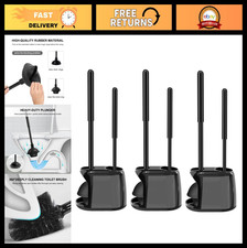 3-Pack Toilet Brush Plunger Set Heavy Duty Bathroom Cleaning Tools