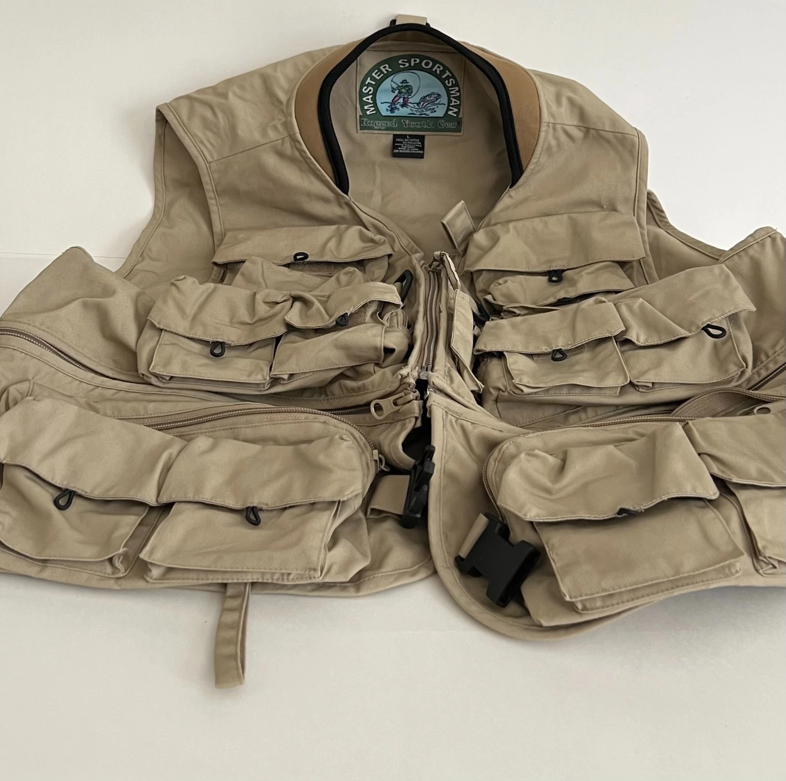 Master Sportsman Rugged Outdoor Gear Mens L Multi Pocket Fishing Vest GSC