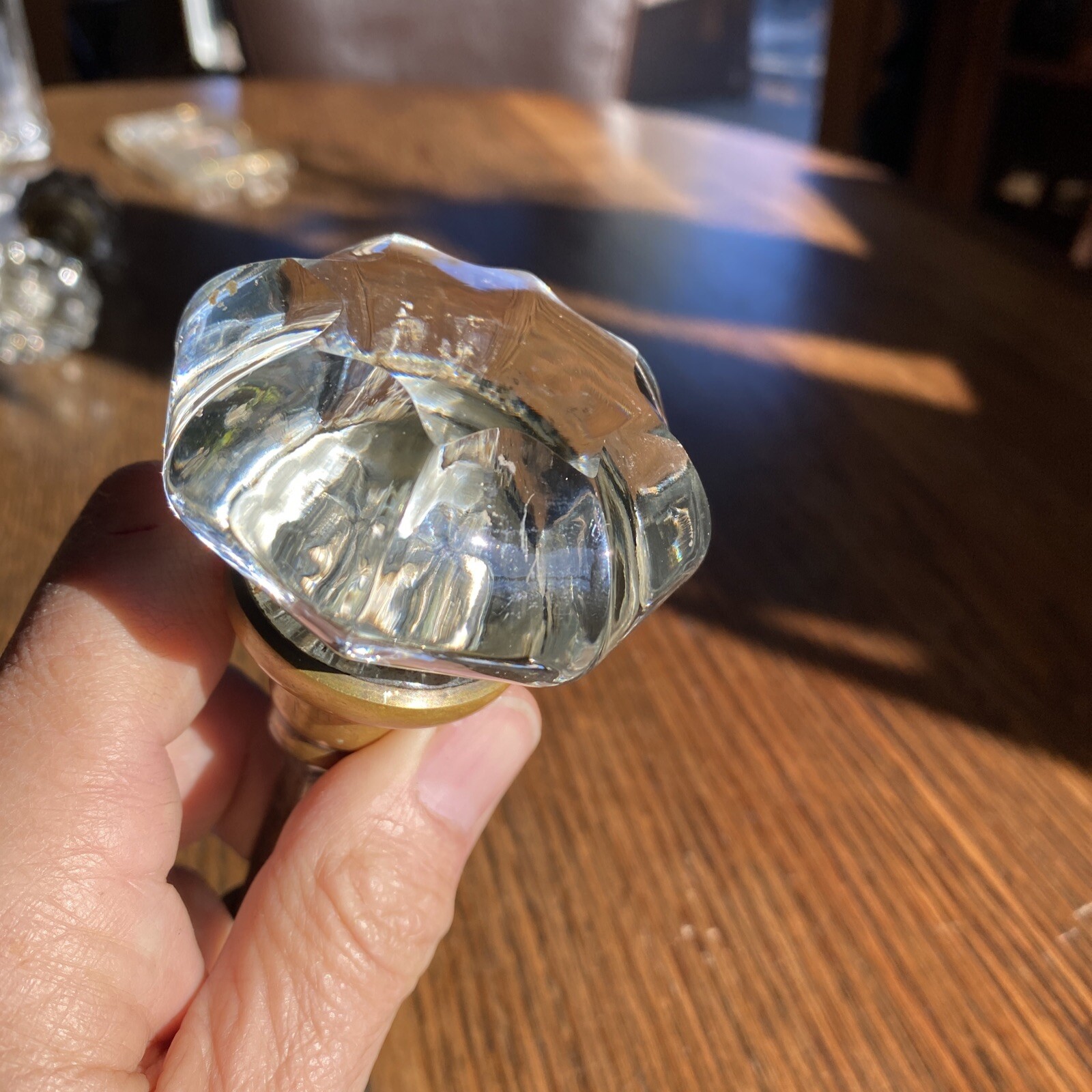 Rare Antique Vintage 2 1/2" Large Scalloped Glass Crystal Door Knobs eBay