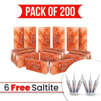 Bulk 200 Pack Himalayan Salt bricks For Sauna Size 8x4x2 Free SHIP & 6 Salt Glue