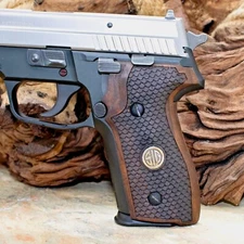 NEW SIG P228 P229 Pistol Grips Set METAL LOGO TURKISH WALNUT WOOD NICE HAND MADE